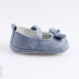 001081-12 Пинетки- туфельки с бантиком для девочки голубой фото №2