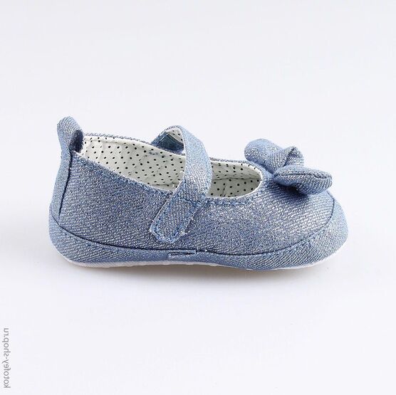 001081-12 Пинетки- туфельки с бантиком для девочки голубой фото №2