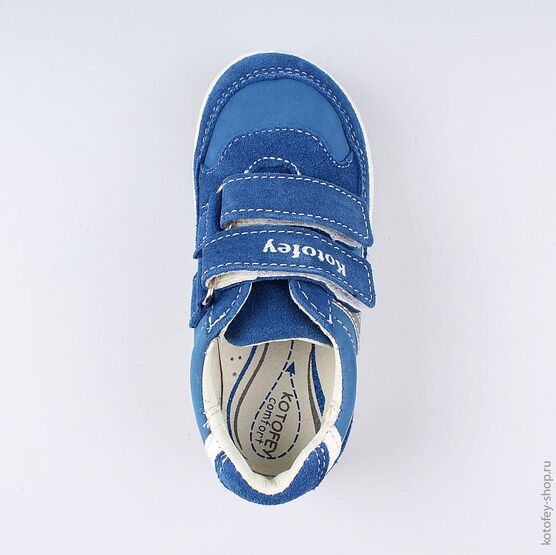 332082-24 Полуботинки для мальчики син-бел фото №4