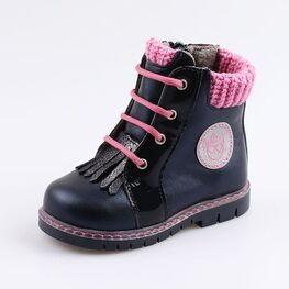152177-36 Ботинки для девочки син-роз