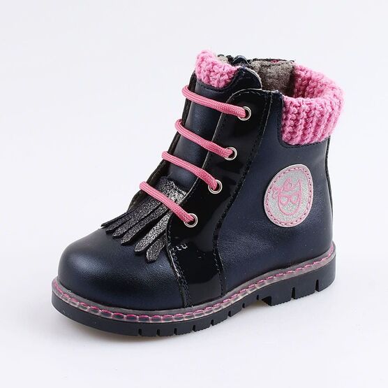 152177-36 Ботинки для девочки син-роз