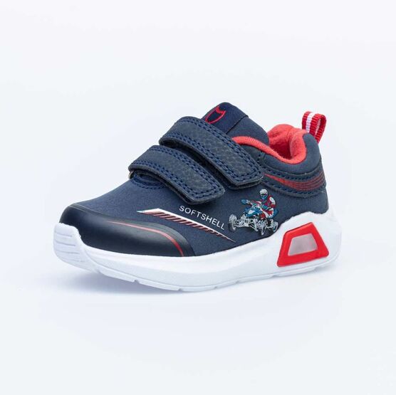 144125-72 Кроссовки с LED-подсветкой на подошве для мальчики син-кра