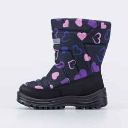 264034-44 Дутики для девочки Сердечки для девочки черный + розовый фото №2