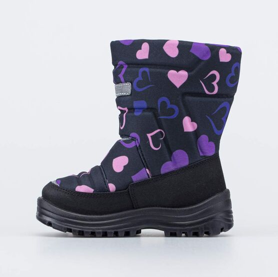 264034-44 Дутики для девочки Сердечки для девочки черный + розовый фото №2