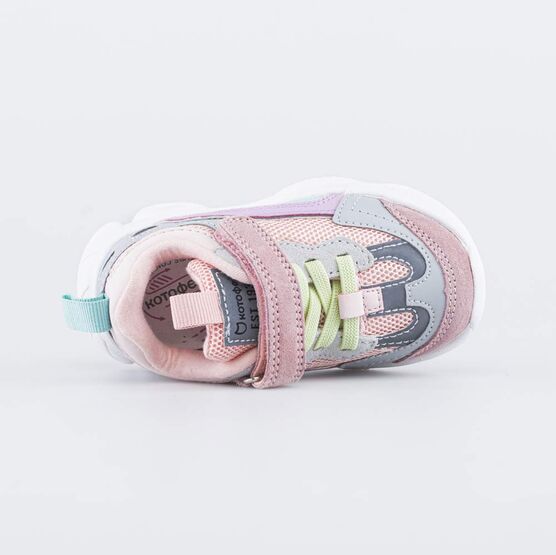 144171-71 Детские кроссовки на липучке для девочки розовый фото №4