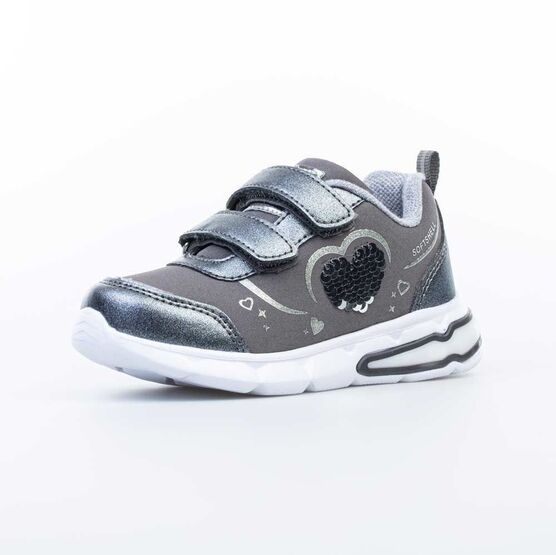 344315-72 Кроссовки с LED-подсветкой на подошве для девочки серый