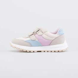 144247-71 Кроссовки для девочки для девочки бежевый + розовый фото №2