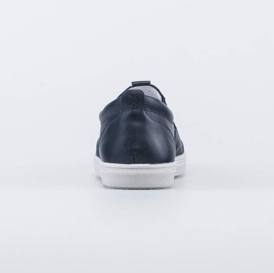 632341-21 Кожаные слипоны для мальчика для мальчики синий фото №5