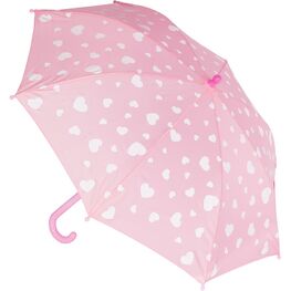 03807039-40 Зонт детский сердечки, розовый для девочки фуксия