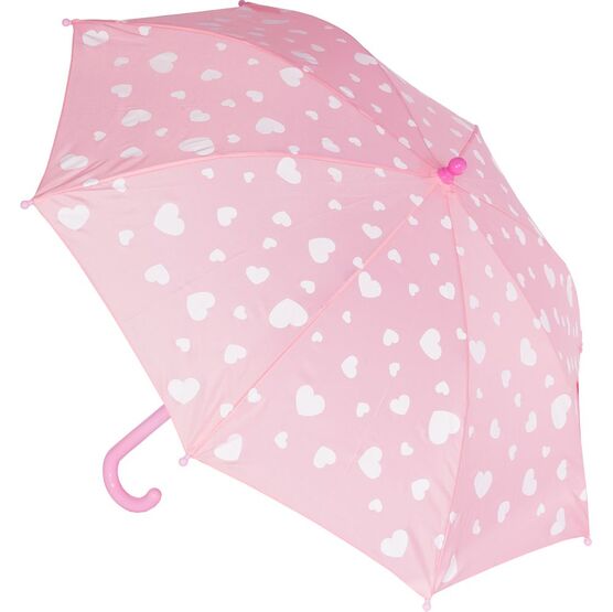 03807039-40 Зонт детский сердечки, розовый для девочки фуксия