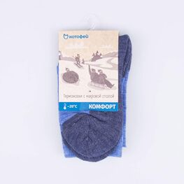 07742292-40 Термоноски Котофей Комфорт голубой для универсальные голубой фото №3