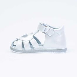 122164-21 Босоножки для девочки кожаные для девочки белый фото №2