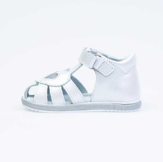 122164-21 Босоножки для девочки кожаные для девочки белый фото №2