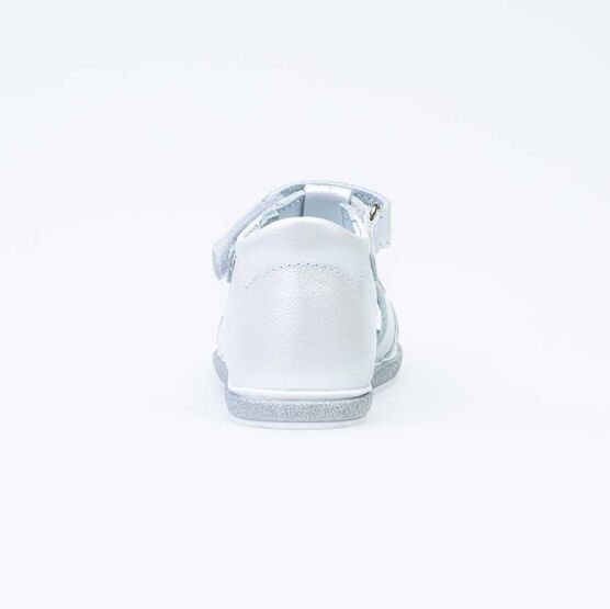 122164-21 Босоножки для девочки кожаные для девочки белый фото №5