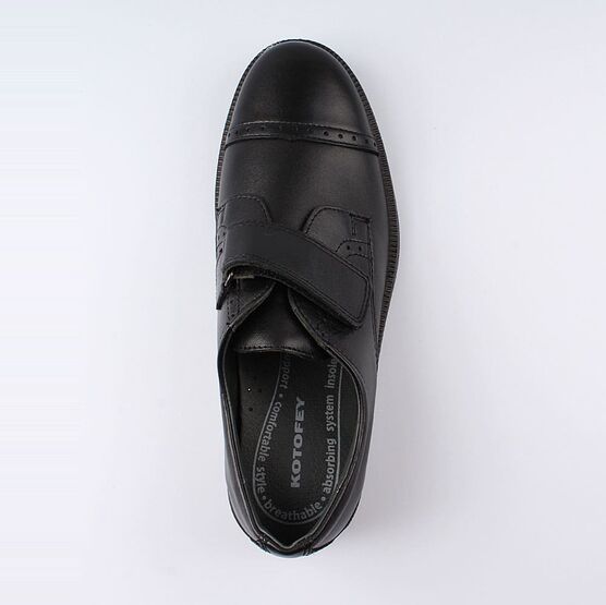 732242-21 Туфли черные на липучке для мальчики черный фото №4