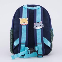 02710351-40 Рюкзак с патчами Зоопарк для мальчики синий, серый фото №3