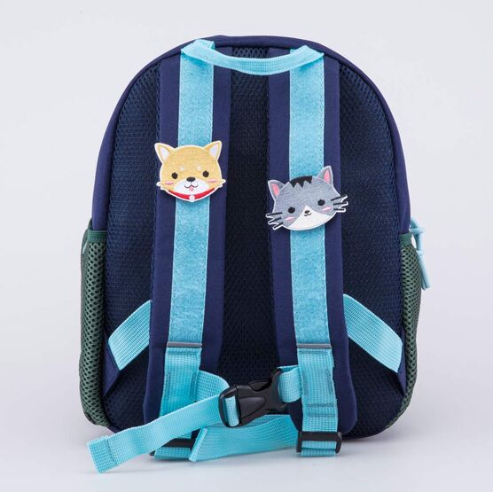 02710351-40 Рюкзак с патчами Зоопарк для мальчики синий, серый фото №3