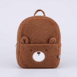 02711298-40 Детский меховой рюкзак Медвежонок для мальчики коричневый