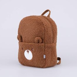 02711298-40 Детский меховой рюкзак Медвежонок для мальчики коричневый фото №2