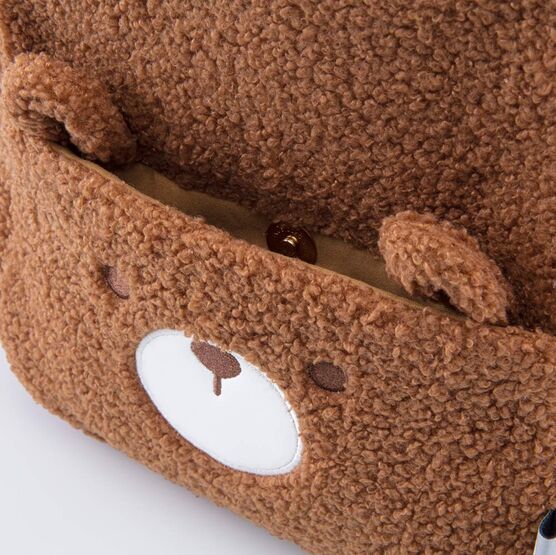 02711298-40 Детский меховой рюкзак Медвежонок для мальчики коричневый фото №5