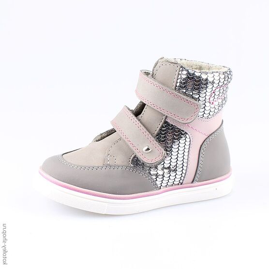 352150-31 Ботинки для девочки сер-роз