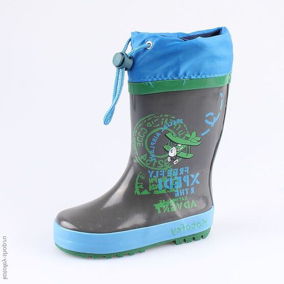 366170-11 Резиновые сапоги для мальчики сер-гол