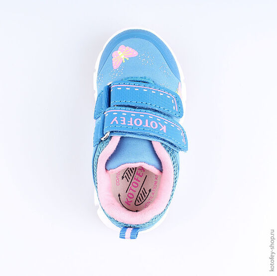 144063-73 Кроссовки для девочки син-роз фото №4