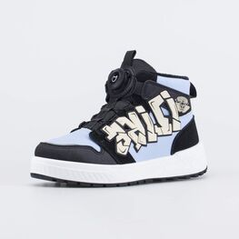 652222-41 Зимние ботинки с системой быстрой шнуровки для девочки черный + голубой