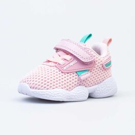 144142-72 Кроссовки из вязаного текстиля для девочки розовый