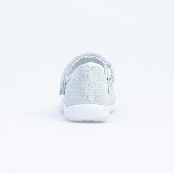 532234-27 Туфли-балетки для девочки кожаные для девочки серебристый фото №5