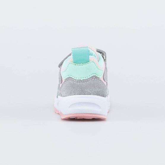 344398-73 Кроссовки с кожаными вставками для девочки сер-роз фото №5