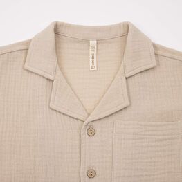 07764093-42 Летний костюм рубашка + шорты для мальчика для мальчики бежевый,коричневый фото №3