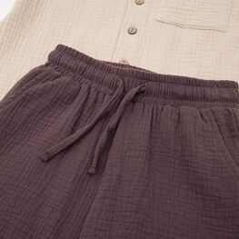 07764093-42 Летний костюм рубашка + шорты для мальчика для мальчики бежевый,коричневый фото №4