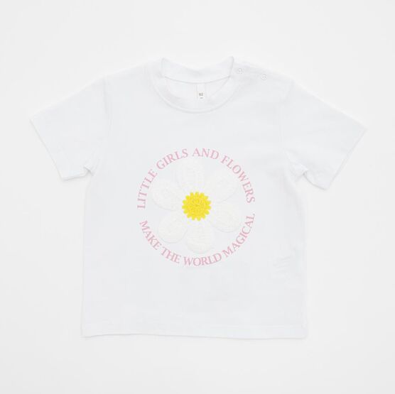 07802083-40 Белая футболка для девочки для девочки белый