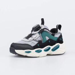 344568-12 Кроссовки с LED и системой быстрой шнуровки для мальчики серый,черный,зеленый