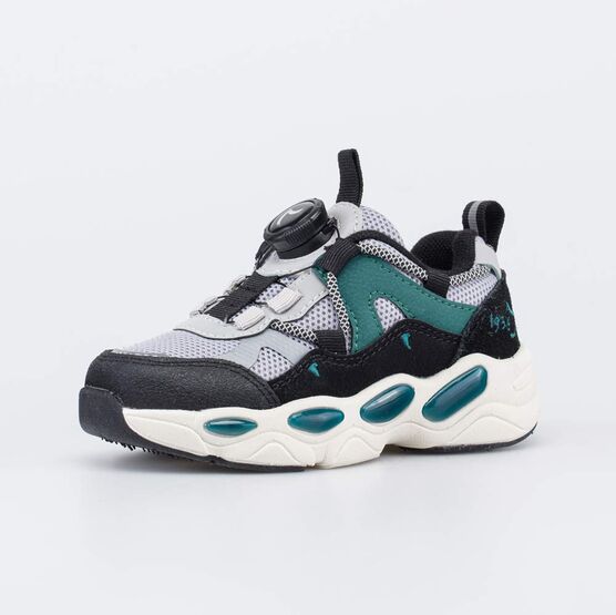 344568-12 Кроссовки с LED и системой быстрой шнуровки для мальчики серый,черный,зеленый