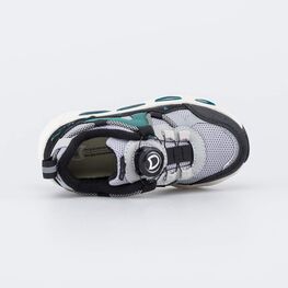 344568-12 Кроссовки с LED и системой быстрой шнуровки для мальчики серый,черный,зеленый фото №4