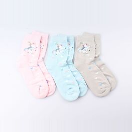 07842307-40 Носки детские махровые цветные (3 пары) для девочки разноцветный