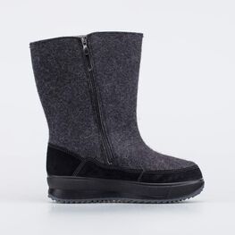 867117-43 Суперутепленные валенки с вышивкой для девочки темно-серый фото №2