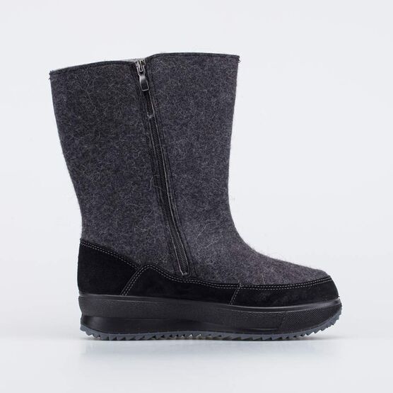 867117-43 Суперутепленные валенки с вышивкой для девочки темно-серый фото №2