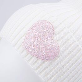 07811616-40 Шапка вязаная с подворотом беж-белая для девочки беж-бел фото №3