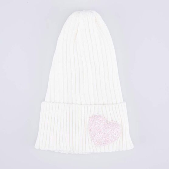07811616-40 Шапка вязаная с подворотом беж-белая для девочки беж-бел фото №4