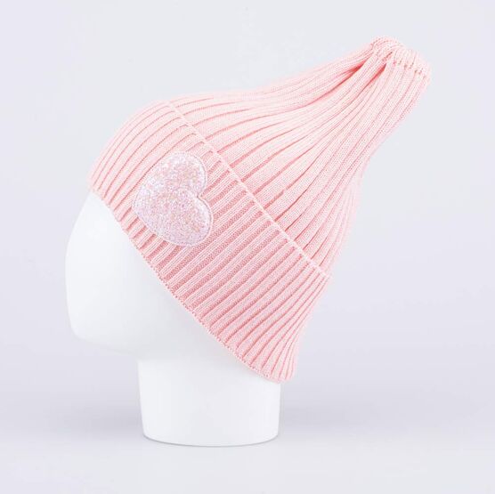 07811622-40 Шапка детская вязаная роз-бежевая для девочки роз-беж фото №2