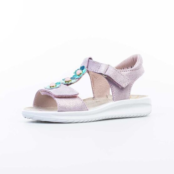 622508-21 Босоножки для девочки из натурального нубука для девочки розовый