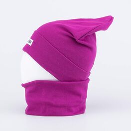 07811279-40 Комплект детский шапка+снуд двухслойный фиолетов. для девочки фиолетовый фото №2