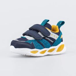 144284-72 Кроссовки с LED и Softshell для мальчики синий + бирюзовый