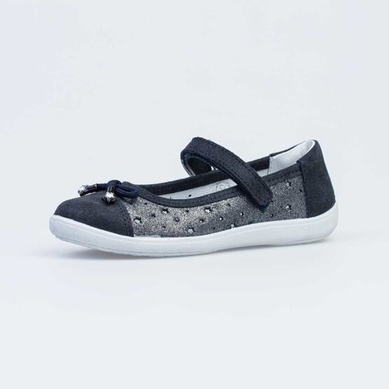 532233-22 Кожаные туфли с ремешком для девочки светло-синий