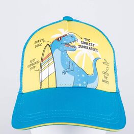 07709014-40 Кепка-бейсболка с сеткой Дино для мальчики голубой + желтый фото №3