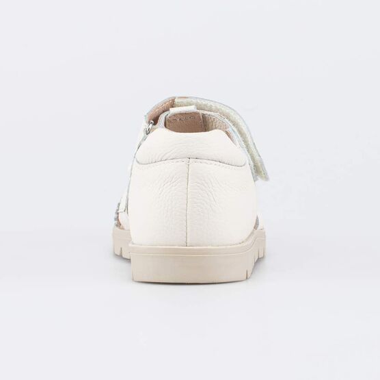 322215-21 Кожаные сандалии с бантиком для девочки бежевый фото №5