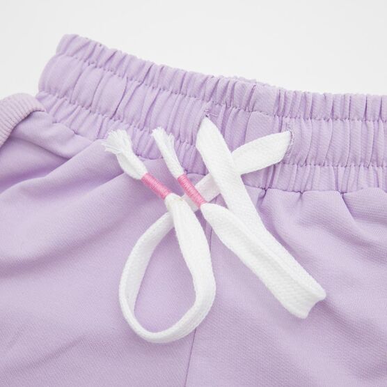 07862124-30 Детские шорты из трикотажного полотна футер для девочки сиреневый фото №3
